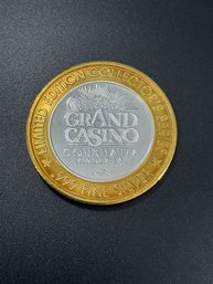 999 Fine Silver Gaming Token-GRAND CASINO