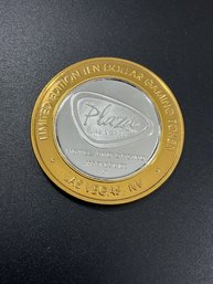 999 Fine Silver Gaming Token-PLAZA CASINO