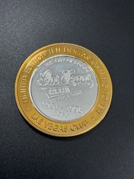 999 Fine Silver Gaming Token-LAS VEGAS CLUB