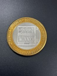 999 Fine Silver Gaming Token-COLORADO BELLE