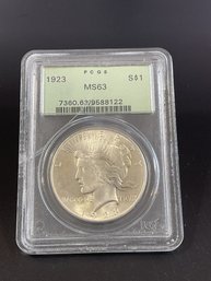 1923 PCGS MS63 Peace Silver Dollar