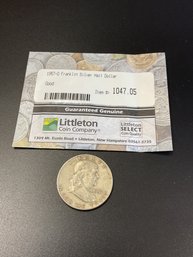 1957 D Franklin Silver Half Dollar