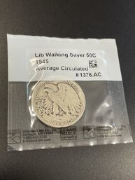 1945 Walking Liberty Silver Half Dollar