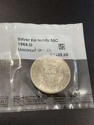 1968 D Silver Kennedy Half Dollar