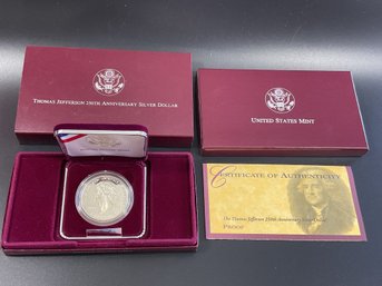 Thomas Jefferson 250th Anniversary Silver Dollar Proof