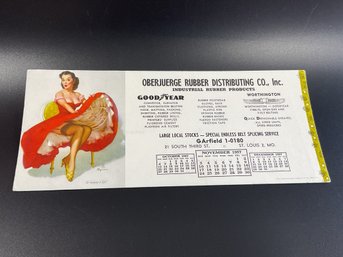 Vintage November 1957 Gas Station Advertisement Calendar