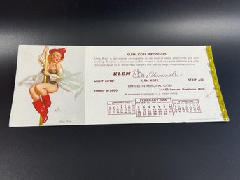 Vintage February 1958 Gas Station Advertisement Calendar