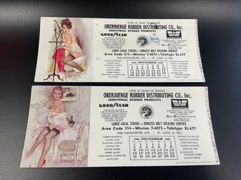 Vintage November & December 1962 Gas Station Advertisement Calendars