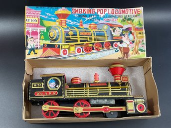 Vintage Smoking Pop Locomotive Toy Made In Japan