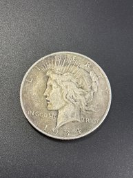 1934 D Peace Silver Dollar