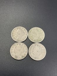 V Nickels-lot Of 4
