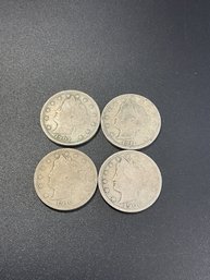V Nickels-Lot Of 4