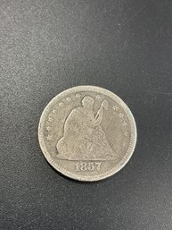 1857 Seated Liberty Quarter