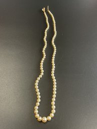 Pearl Necklace W/ 14k Gold Clasp (approx. 20 Inches In Length)
