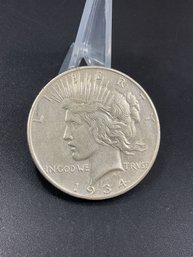 1934 D Peace Silver Dollar