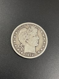 1912 S Barber Half Dollar