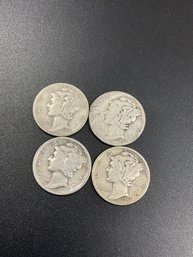 Silver Mercury Dimes-Lot Of 4