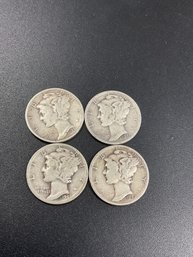 Silver Mercury Dimes-Lot Of 4