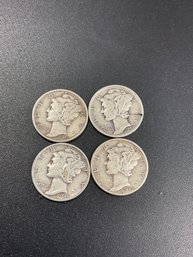 Silver Mercury Dimes-Lot Of 4