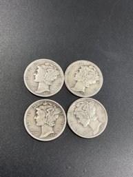 Silver Mercury Dimes-Lot Of 4
