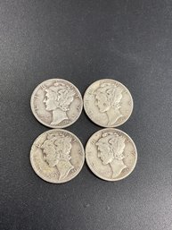Silver Mercury Dimes-Lot Of 4