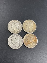 Silver Mercury Dimes-Lot Of 4