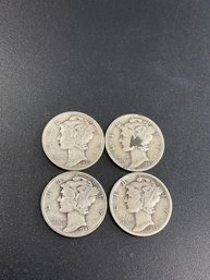 Silver Mercury Dimes-Lot Of 4