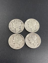 Silver Mercury Dimes-Lot Of 4