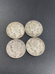 Silver Mercury Dimes-Lot Of 4