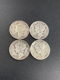 Silver Mercury Dimes-Lot Of 4