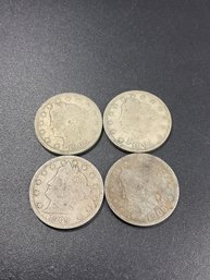 V Nickels-Lot Of 4