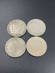 V Nickels-Lot Of 4