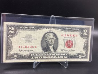 1963 A Red Seal $2 Bill