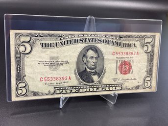 1953 B Red Seal $5 Bill