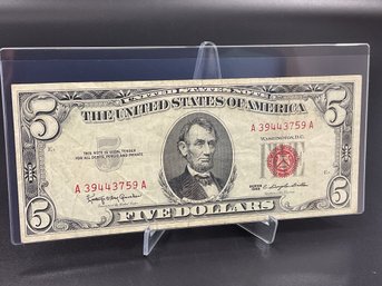 1963 Red Seal $5 Bill