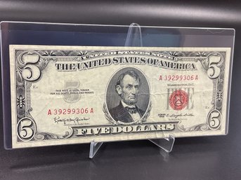 1963 Red Seal $5 Bill
