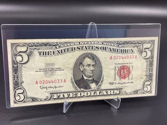 1963 Red Seal $5 Bill