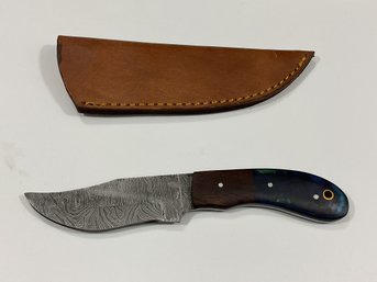 New Damascus 8 Inch Fixed Blade Knife W/ Sheath