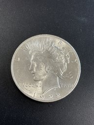1922 Peace Silver Dollar AU/BU
