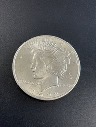 1922 Peace Silver Dollar AU/BU