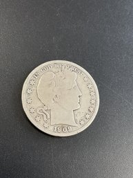 1909 S Barber Half Dollar