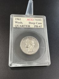1961 ACG PR67 DEEP CAM Washington Quarter