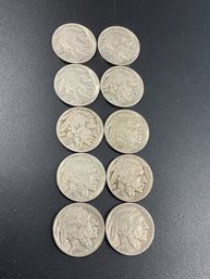 Full Date Buffalo Nickels-lot Of 10