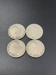 V Nickels-Lot Of 4