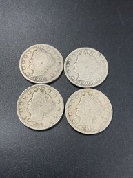 V Nickels-Lot Of 4