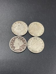 V Nickels-Lot Of 4