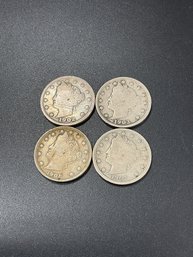 V Nickels-Lot Of 4