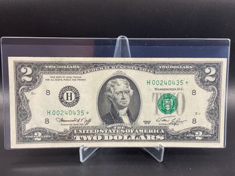 1976 LOW SERIAL STAR NOTE $2 Bill