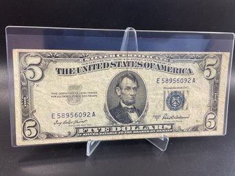 1953 A $5 Silver Certificate