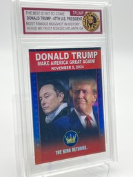 Donald Trump/Elon Musk Collectible Slabbed Card